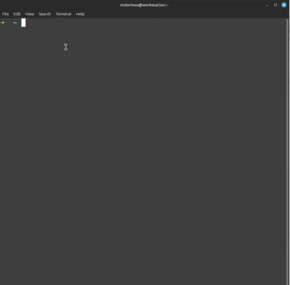 Ubuntu terminal window with command prompt ready